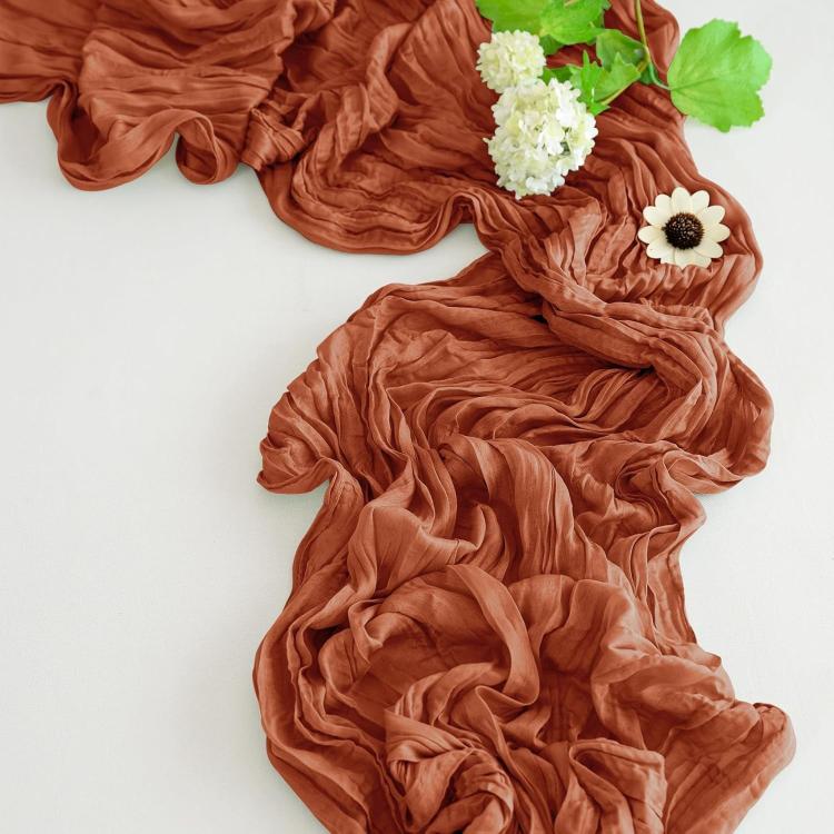 Crepe Table Runner Wedding Party Decoration Pleated Gauze, Size: 90x300cm