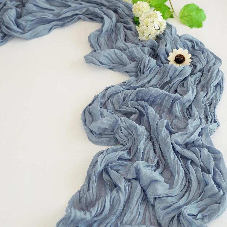 Crepe Table Runner Wedding Party Decoration Pleated Gauze, Size: 90x300cm