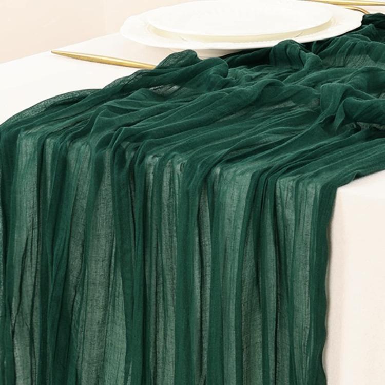 Crepe Table Runner Wedding Party Decoration Pleated Gauze, Size: 90x400cm