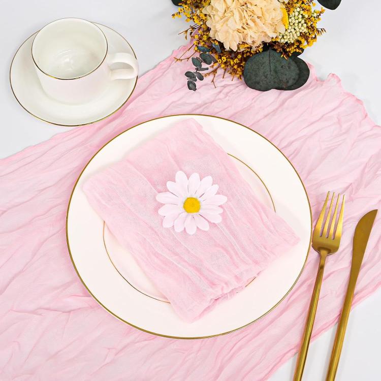 Crepe Table Runner Wedding Party Decoration Pleated Gauze, Size: 90x400cm