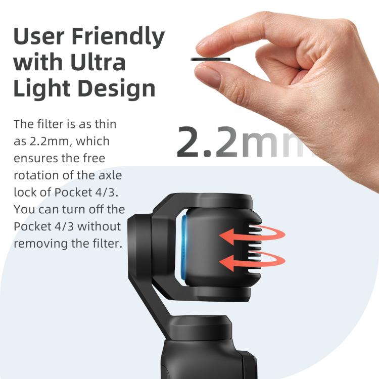 For DJI Osmo Pocket 4 / 3 aMagisn Magnetic Lens Filter VND 6-10 Stop