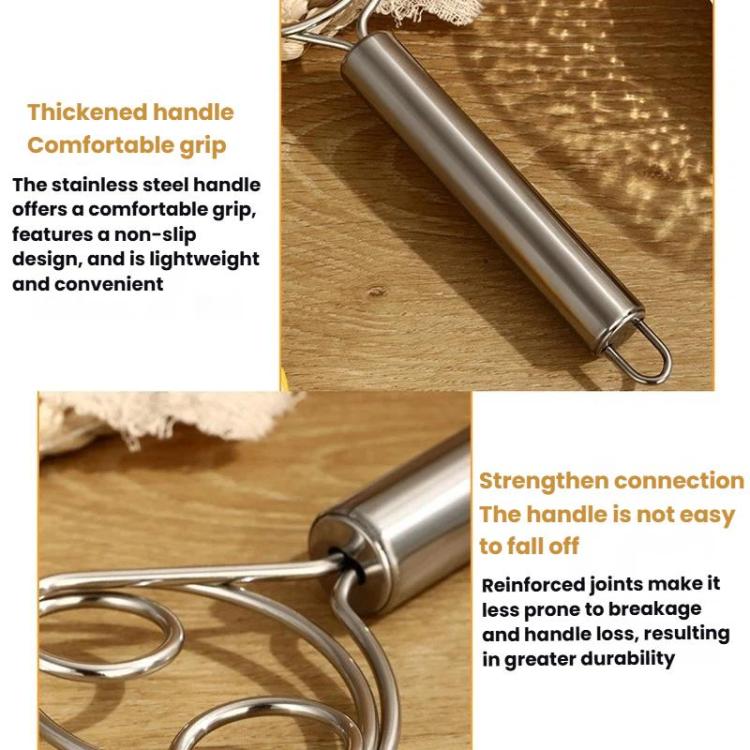 LsCook Stainless Steel Whisk Double-Coil Manual Cream Whisk