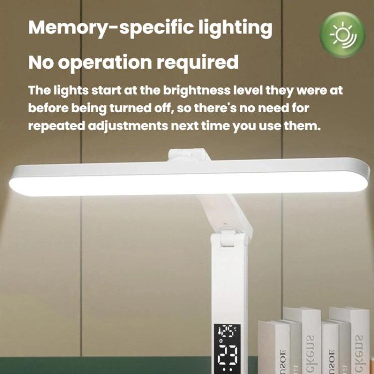 Xiajule Portable LED Desk Lamp With Time Display & Pen Holder, Dimmable Eye-Caring Lamp For Reading Homework, Spec: 1800mAh