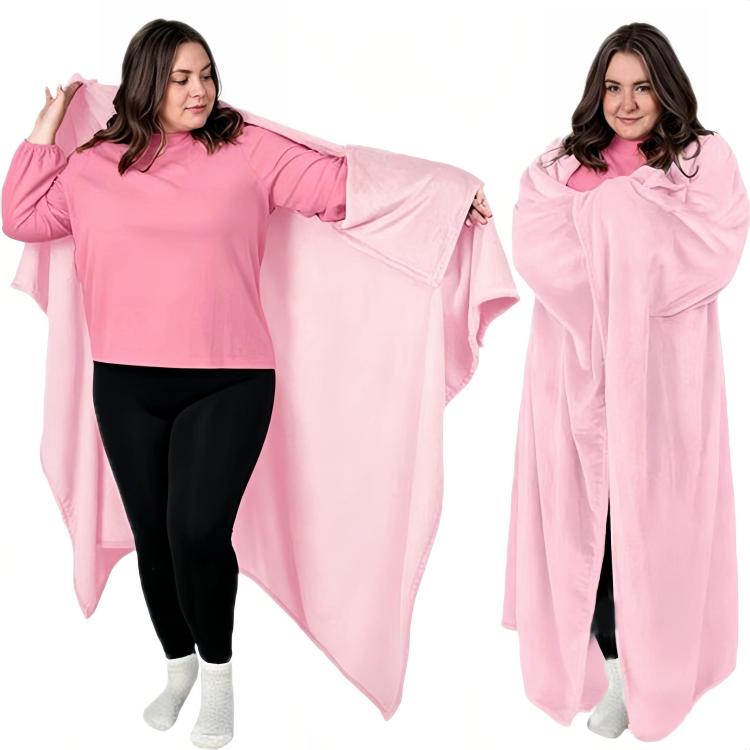 Office/Home Warm Blanket with Sleeves for Outerwear, Size: 177x154cm
