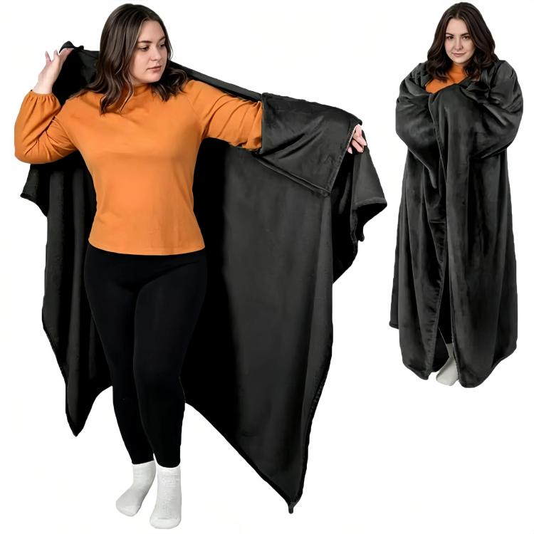 Office/Home Warm Blanket with Sleeves for Outerwear, Size: 177x154cm