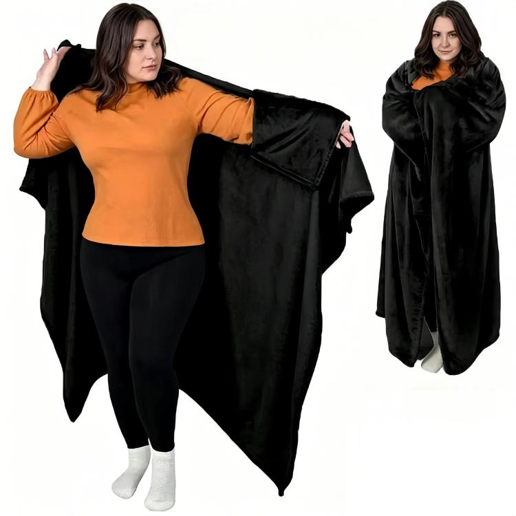 Office/Home Warm Blanket with Sleeves for Outerwear, Size: 177x154cm