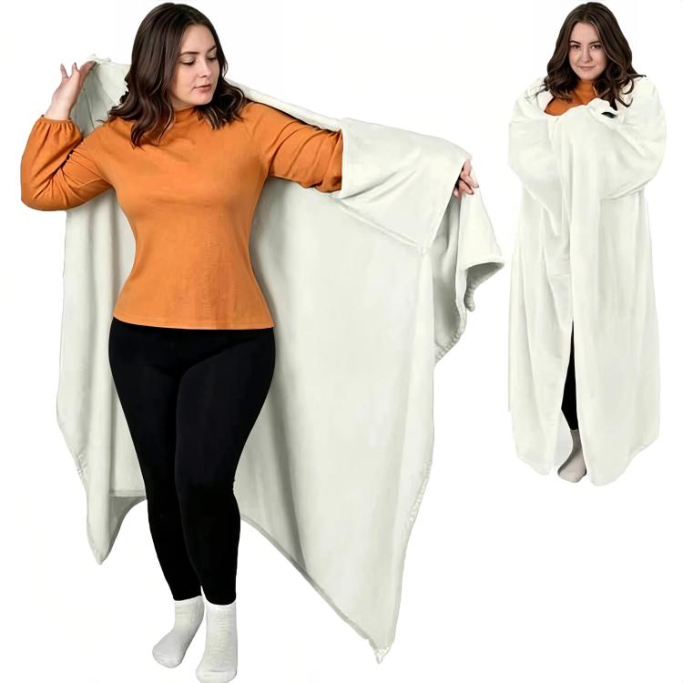 Office/Home Warm Blanket with Sleeves for Outerwear, Size: 177x154cm