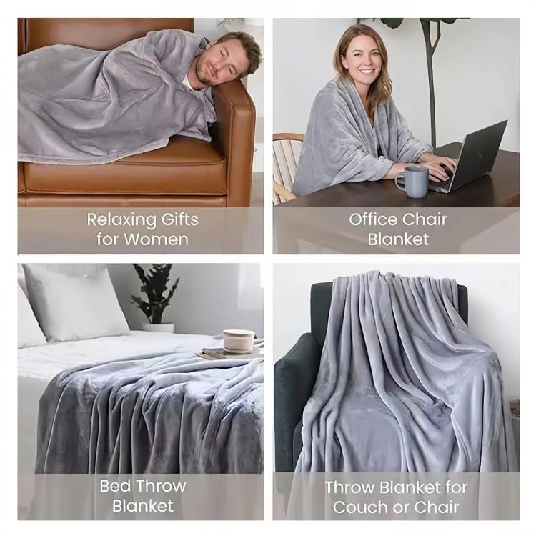 Office/Home Warm Blanket with Sleeves for Outerwear, Size: 177x154cm