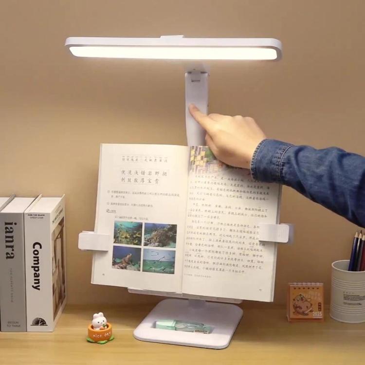 Xiajule Multifunctional Bookshelf Eye-Caring Desk Lamp, Adjustable Brightness LED Bedroom Reading Light - White