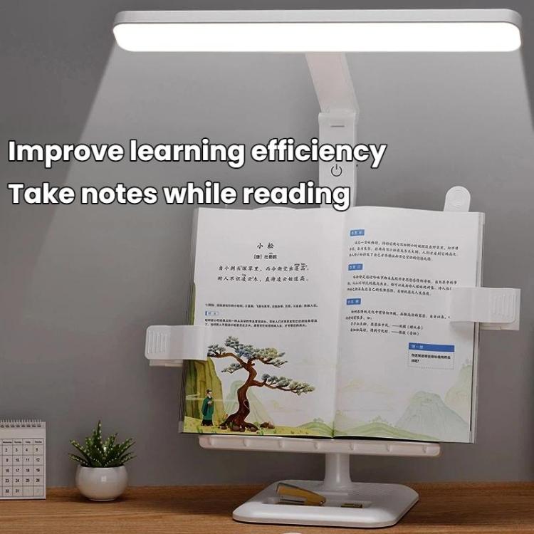 Xiajule Multifunctional Bookshelf Eye-Caring Desk Lamp, Adjustable Brightness LED Bedroom Reading Light - White