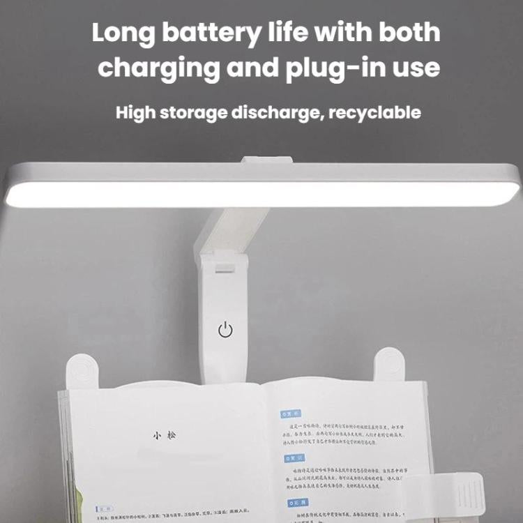 Xiajule Multifunctional Bookshelf Eye-Caring Desk Lamp, Adjustable Brightness LED Bedroom Reading Light - White
