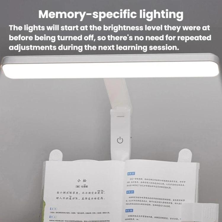 Xiajule Multifunctional Bookshelf Eye-Caring Desk Lamp, Adjustable Brightness LED Bedroom Reading Light - White