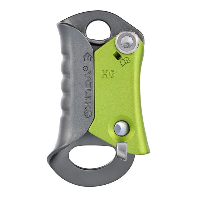 XINDA Rock Climbing Hand Ascender for 8-13mm Rope Ergonomic Handleless Design Climbing Gear for Arborist, Caving, SRT, Tree Climbing, and Rescue - Green Gray