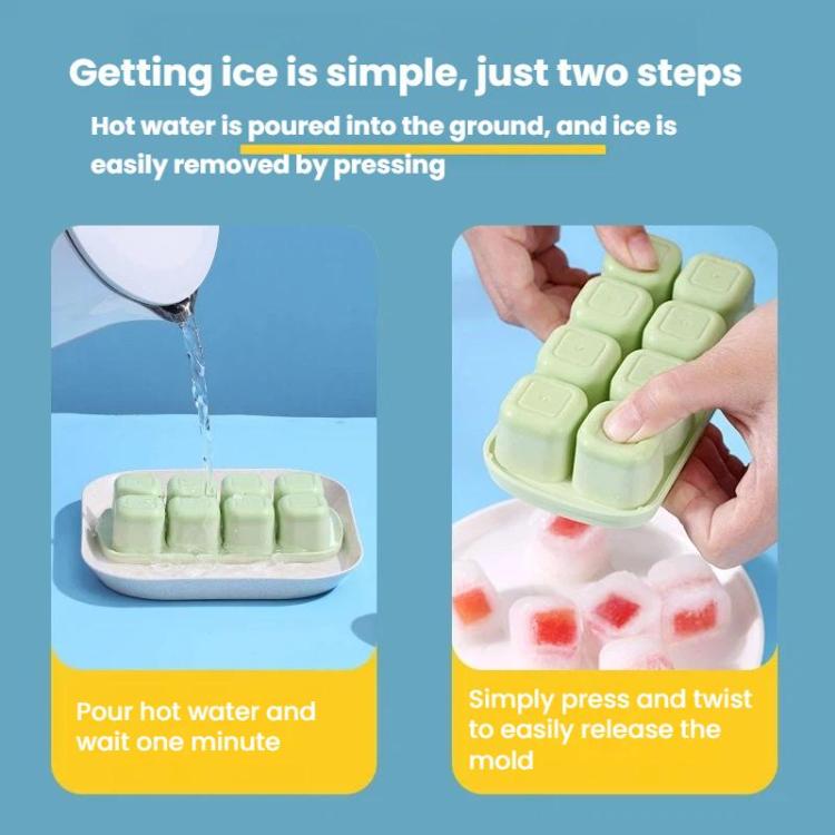 LsCook TPE Ice Tray Jelly Yogurt Ice Cube Mold - Green