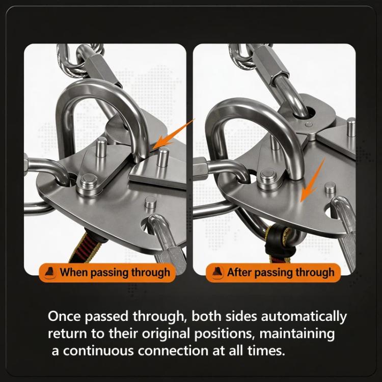 XINDA Continuous Belay System Diverter 304 Stainless Steel Rope Connector for Adventure Parks, Zipline, Vi Ferrata, and High Ropes Courses - XD-Q9754