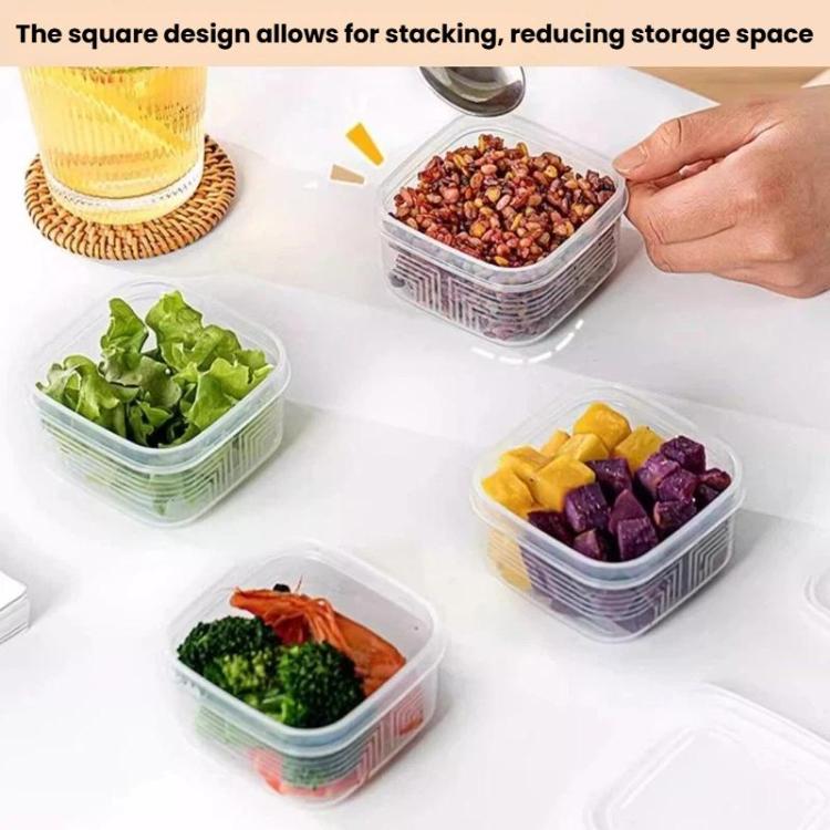 LsCook Square PP5 Kitchen Refrigerator Storage Container Food-Grade Freezer Box