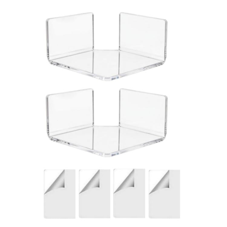 Wall-mounted Corner Shelf Triangular Floating Shelf For Security Cameras - 2pcs
