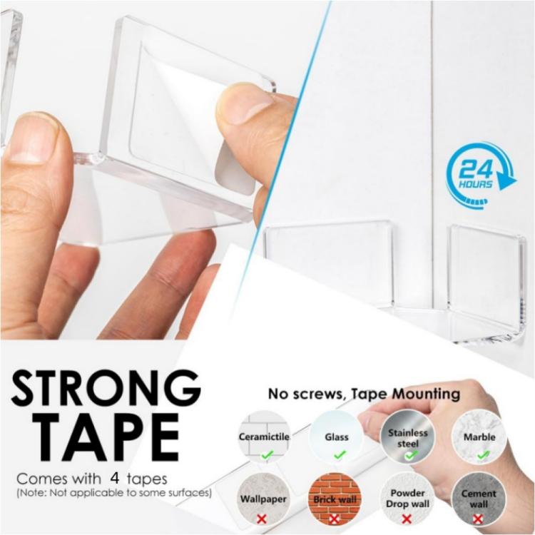 Wall-mounted Corner Shelf Triangular Floating Shelf For Security Cameras - 2pcs