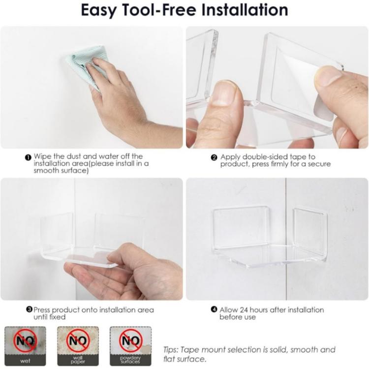 Wall-mounted Corner Shelf Triangular Floating Shelf For Security Cameras - 2pcs