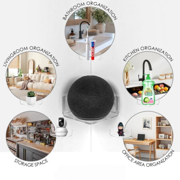 Wall-mounted Corner Shelf Triangular Floating Shelf For Security Cameras - 2pcs