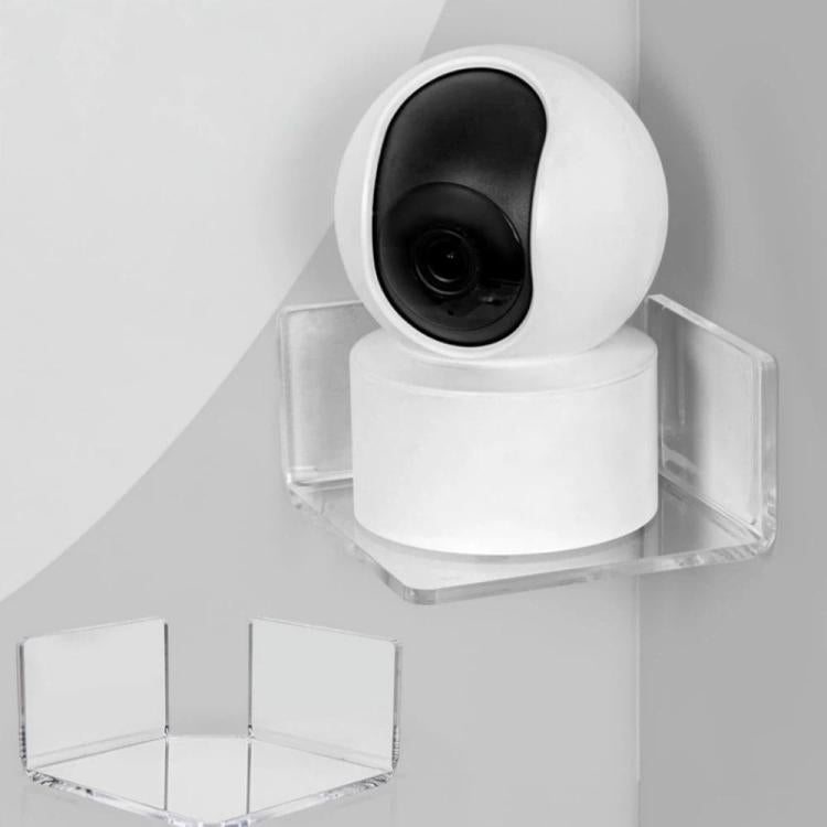 Wall-mounted Corner Shelf Triangular Floating Shelf For Security Cameras - 2pcs