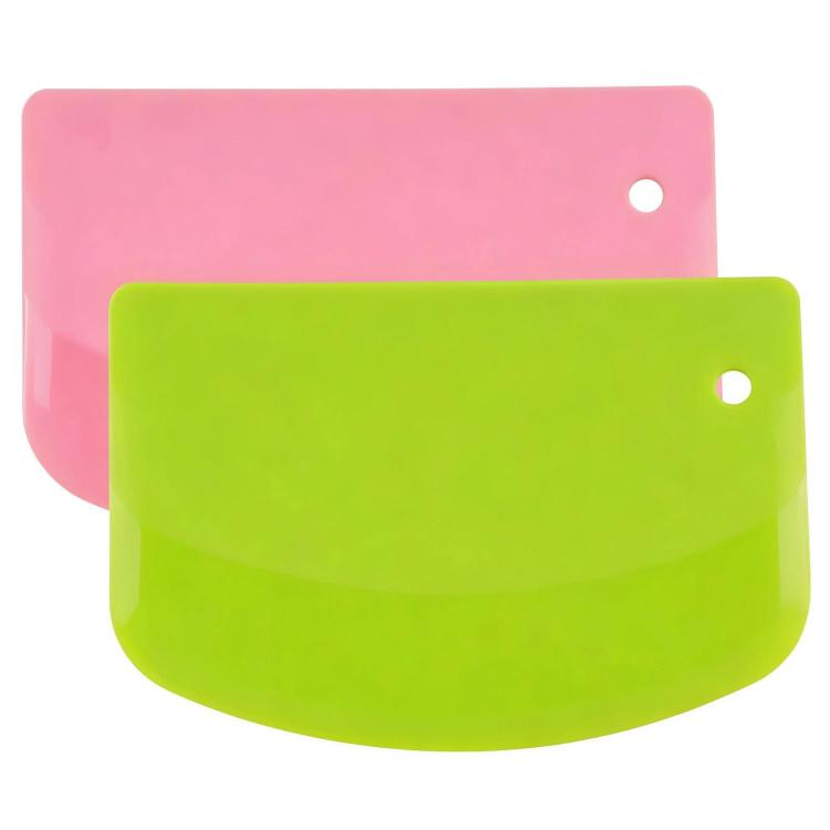 LsCook Plastic Slicer Baking Spatula Thick Dough Scraper - Green+Pink