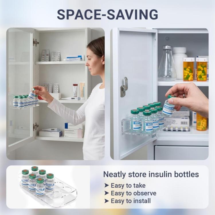 10-Hole Acrylic Insulin Bottle Organizer, Specification: 2pcs