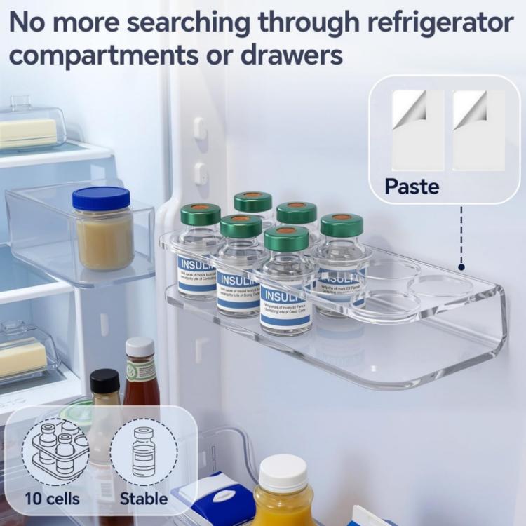 10-Hole Acrylic Insulin Bottle Organizer, Specification: 2pcs