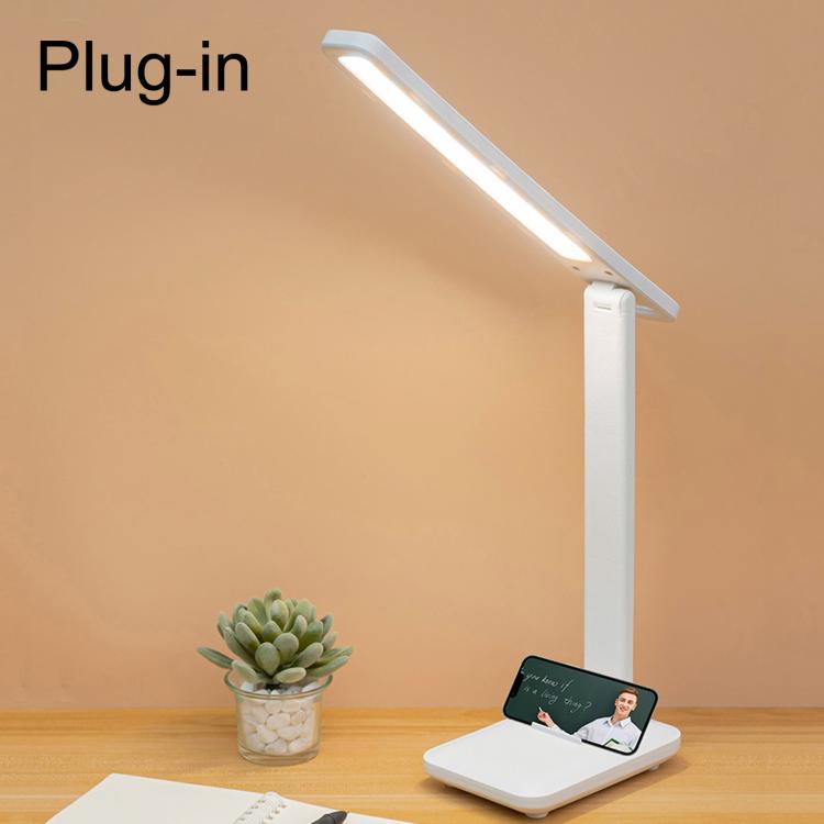 Xiajule Three-Color Temperature LED Folding Eye-Caring Desk Lamp, USB Stepless Dimmable Reading Light For Bedroom Dormitory, Spec: Plug-in