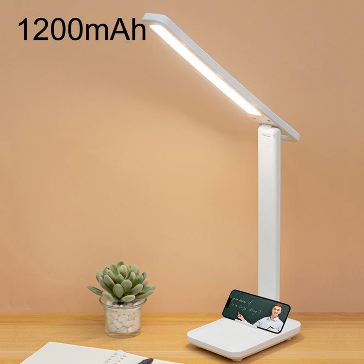 Xiajule Three-Color Temperature LED Folding Eye-Caring Desk Lamp, USB Stepless Dimmable Reading Light For Bedroom Dormitory, Spec: Rechargeable 1200mAh
