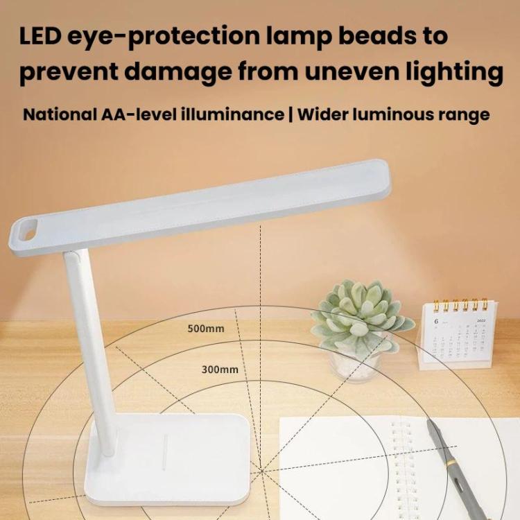 Xiajule Three-Color Temperature LED Folding Eye-Caring Desk Lamp, USB Stepless Dimmable Reading Light For Bedroom Dormitory, Spec: Rechargeable 500mAh