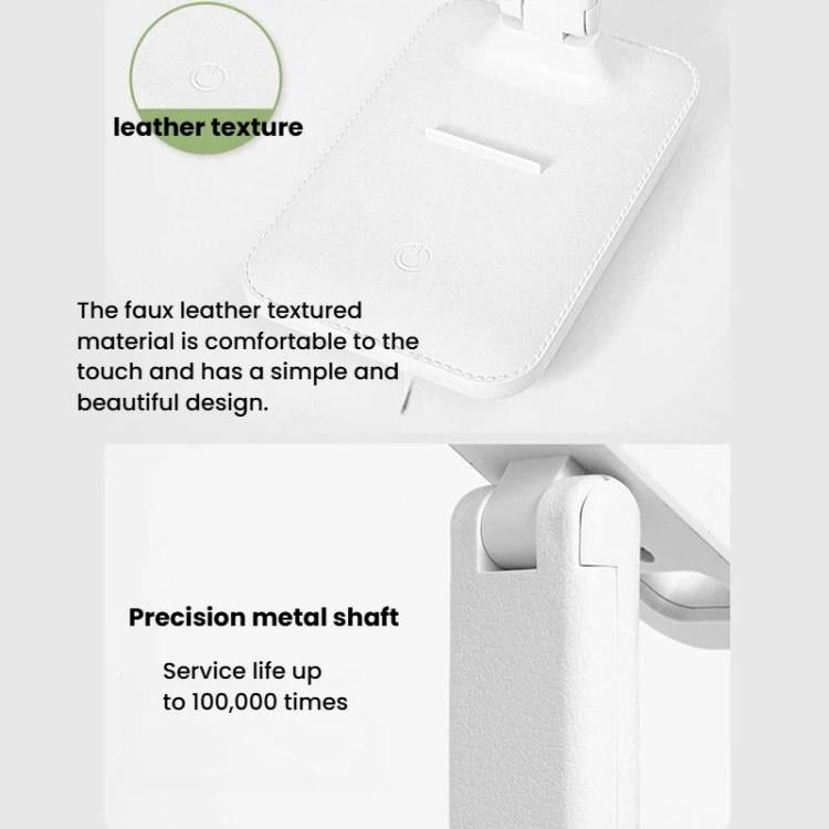 Xiajule Three-Color Temperature LED Folding Eye-Caring Desk Lamp, USB Stepless Dimmable Reading Light For Bedroom Dormitory, Spec: Plug-in