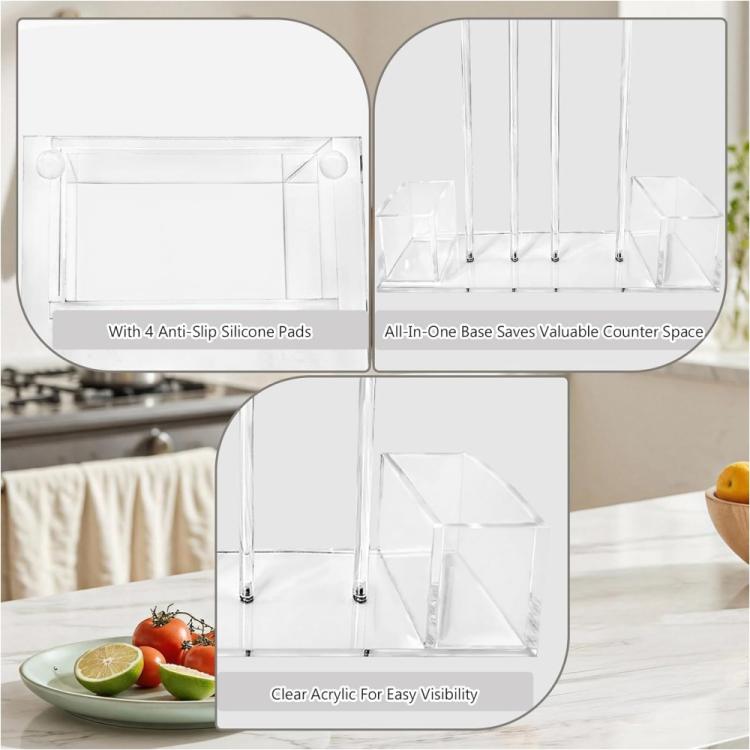 Integrated Acrylic Mason Jar Lid Organizer, Fits 12 Wide-Mouth/12 Standard-Mouth Lids and Rings - YX244
