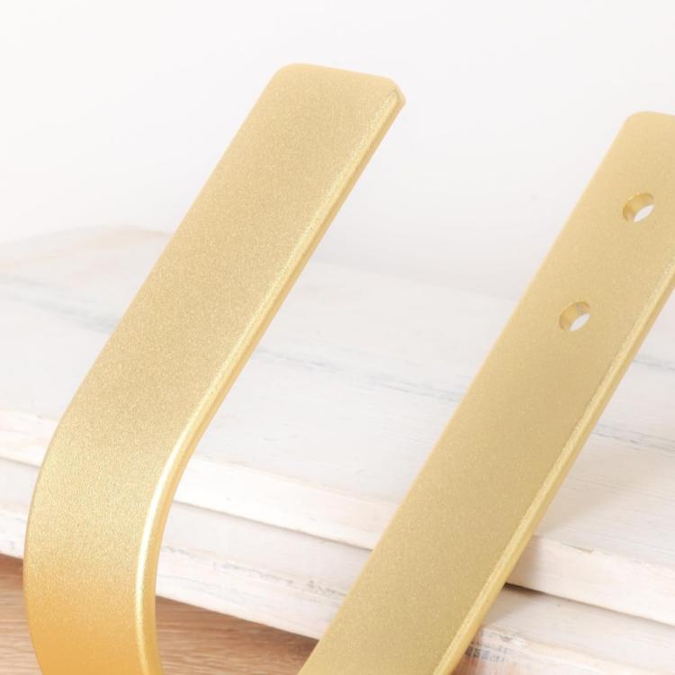 2pcs Wall-Mounted U-Shaped Metal Curtain Storage Hook - Gold
