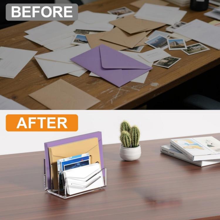 Acrylic 3-layer Letter Organizer/Card Sorting Clip for Home and Office Use - YX243