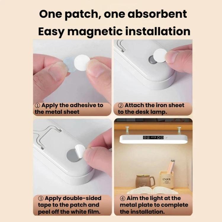 Xiajule Student Dormitory Under-Cabinet Lamp, Magnetic Mount Bed Hanging Light With Hook & Clock Display, Style: Touchscreen