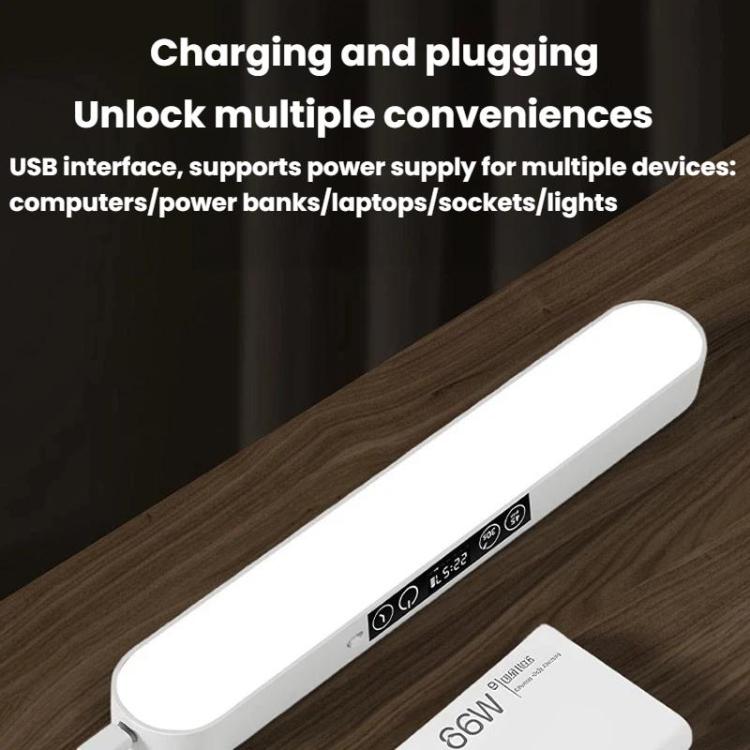 Xiajule Student Dormitory Under-Cabinet Lamp, Magnetic Mount Bed Hanging Light With Hook & Clock Display, Style: Touchscreen