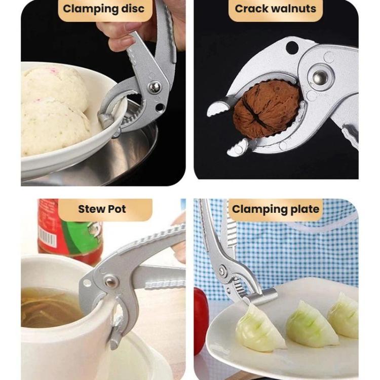 LsCook Aluminum Alloy Curved Heat-Resistant Tongs Serving Tray Lifter Clay Pot Tongs