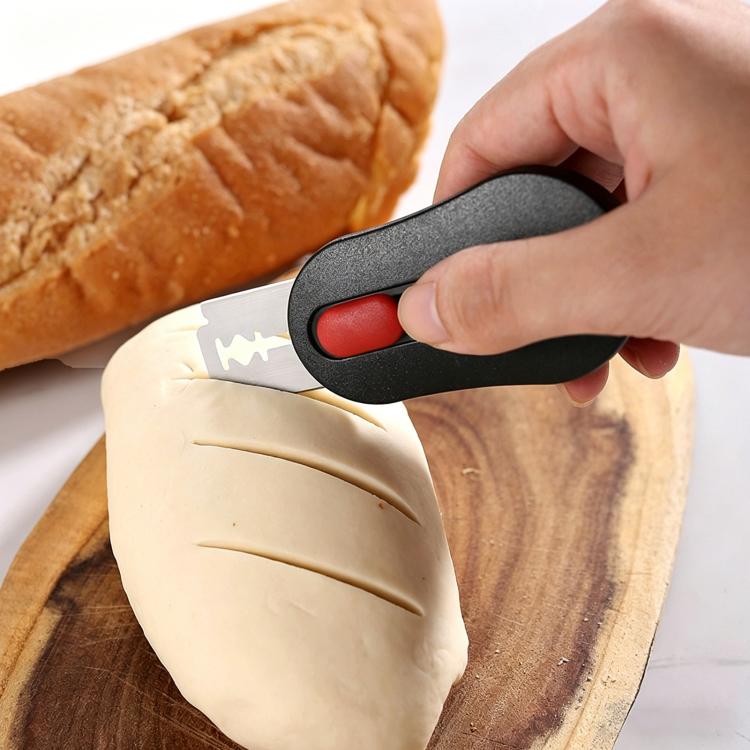 LsCook 6-Piece Set Magnetic Fridge Magnet Bread Scoring Knife - Black