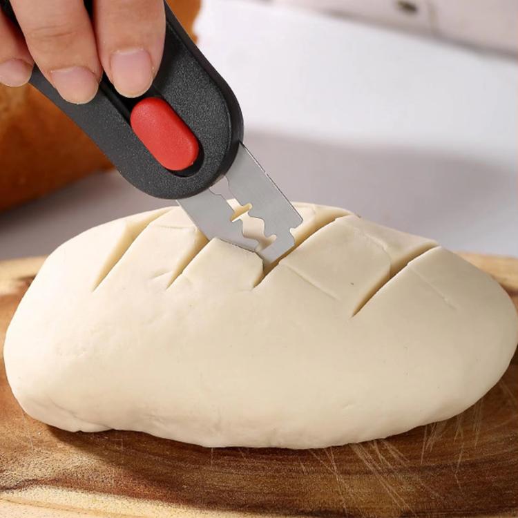 LsCook 6-Piece Set Magnetic Fridge Magnet Bread Scoring Knife - Black
