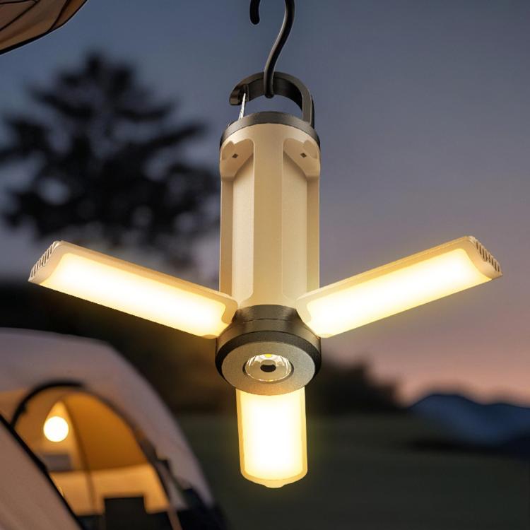 Multifunctional Foldable Camping Light, Outdoor Use LED Tent Light With Hook, Spec: 3-leaf