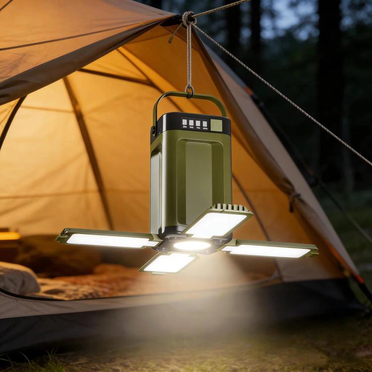 Multifunctional Foldable Camping Light, Outdoor Use LED Tent Light With Hook, Spec: 4-leaf