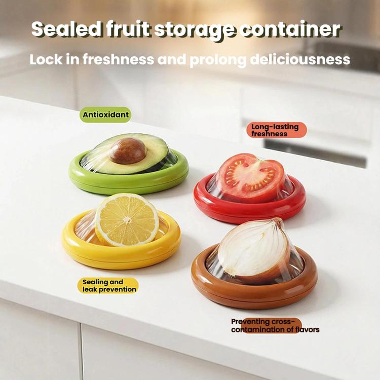 LsCook 4-Piece Set Fruit Storage Container With Silicone Film Seal Mini Fridge Storage Box
