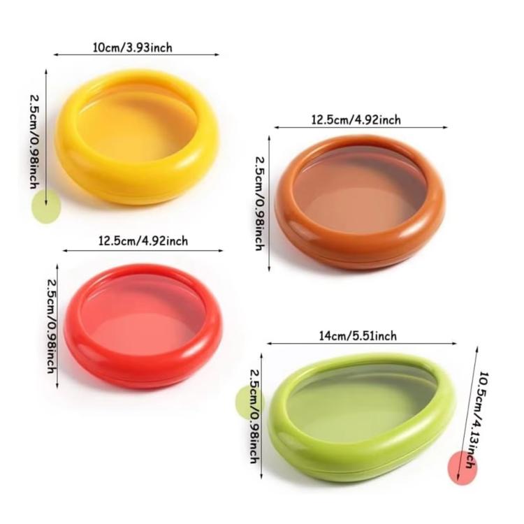 LsCook 4-Piece Set Fruit Storage Container With Silicone Film Seal Mini Fridge Storage Box