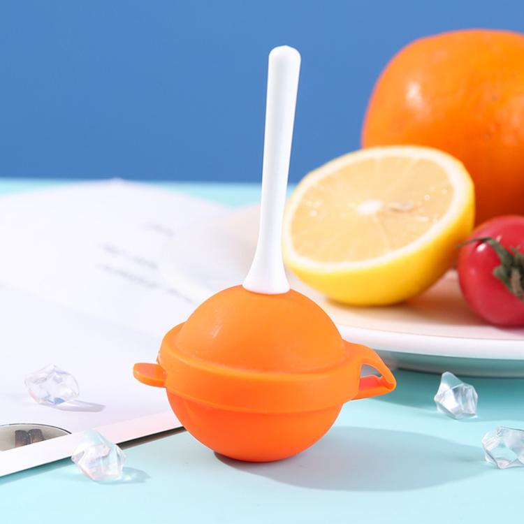 LsCook Lollipop-Shaped Ice Pop Popsicle Mold Baby Food Freezer Trays - Large Orange Silicone