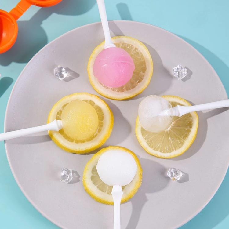 LsCook Lollipop-Shaped Ice Pop Popsicle Mold Baby Food Freezer Trays - Large Orange Silicone