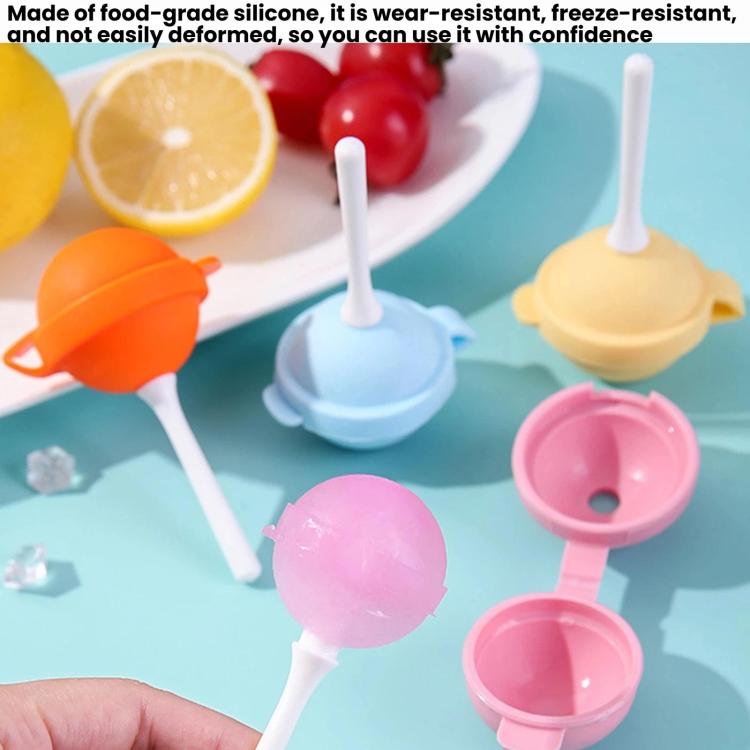 LsCook Lollipop-Shaped Ice Pop Popsicle Mold Baby Food Freezer Trays - Large Orange Silicone