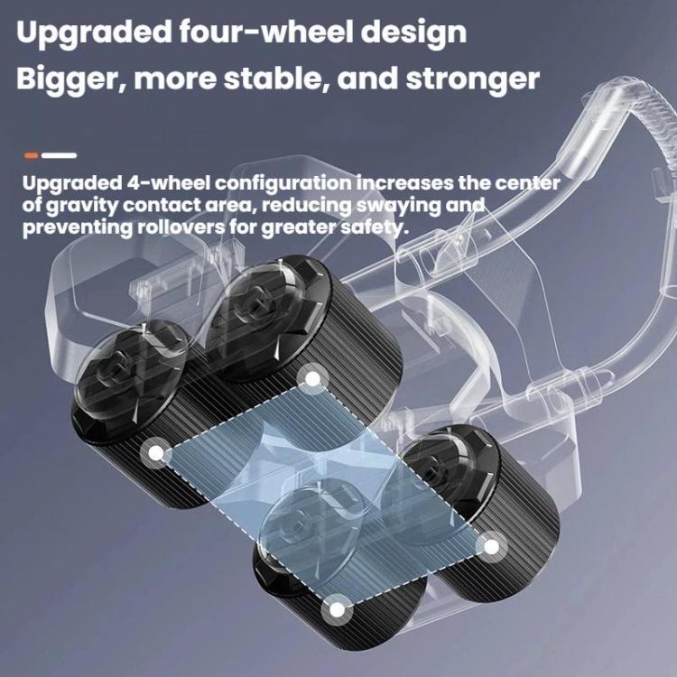 Home Four-Wheel Automatic Rebound Ab Wheel With Timer Function - Black USB Charging