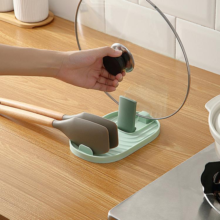 LsCook Folding Pot Lid Holder Kitchen Stove Top Storage Rack - Green OPP