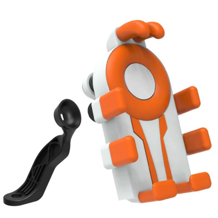 Electric Motorcycle Eight-Armed Fixation Shockproof Phone Mount, Color: Orange White Mirror Mounts
